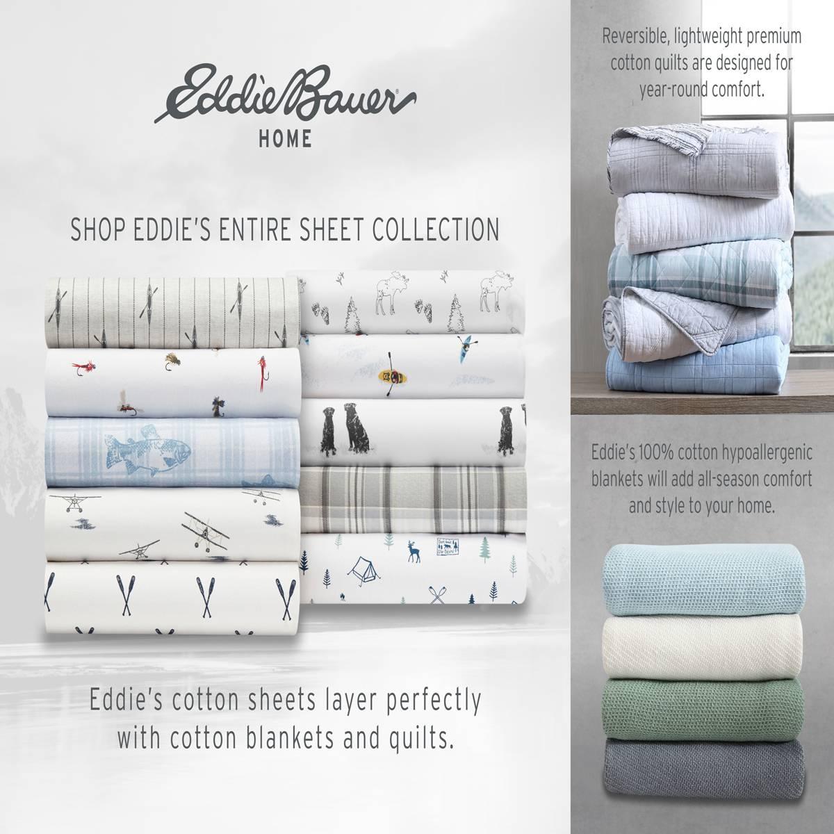 Eddie Bauer Basic Plaid Cotton Percale Sheet Set
