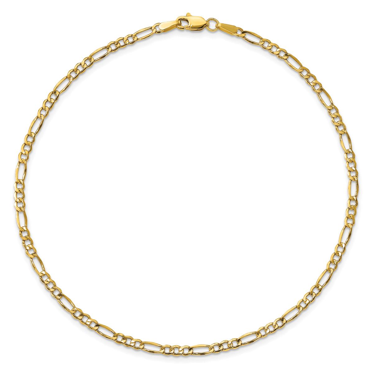 Gold Classics(tm) 2.5mm. 14k Semi Solid Figaro Chain Bracelet
