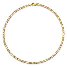 Gold Classics(tm) 2.5mm. 14k Semi Solid Figaro Chain Bracelet