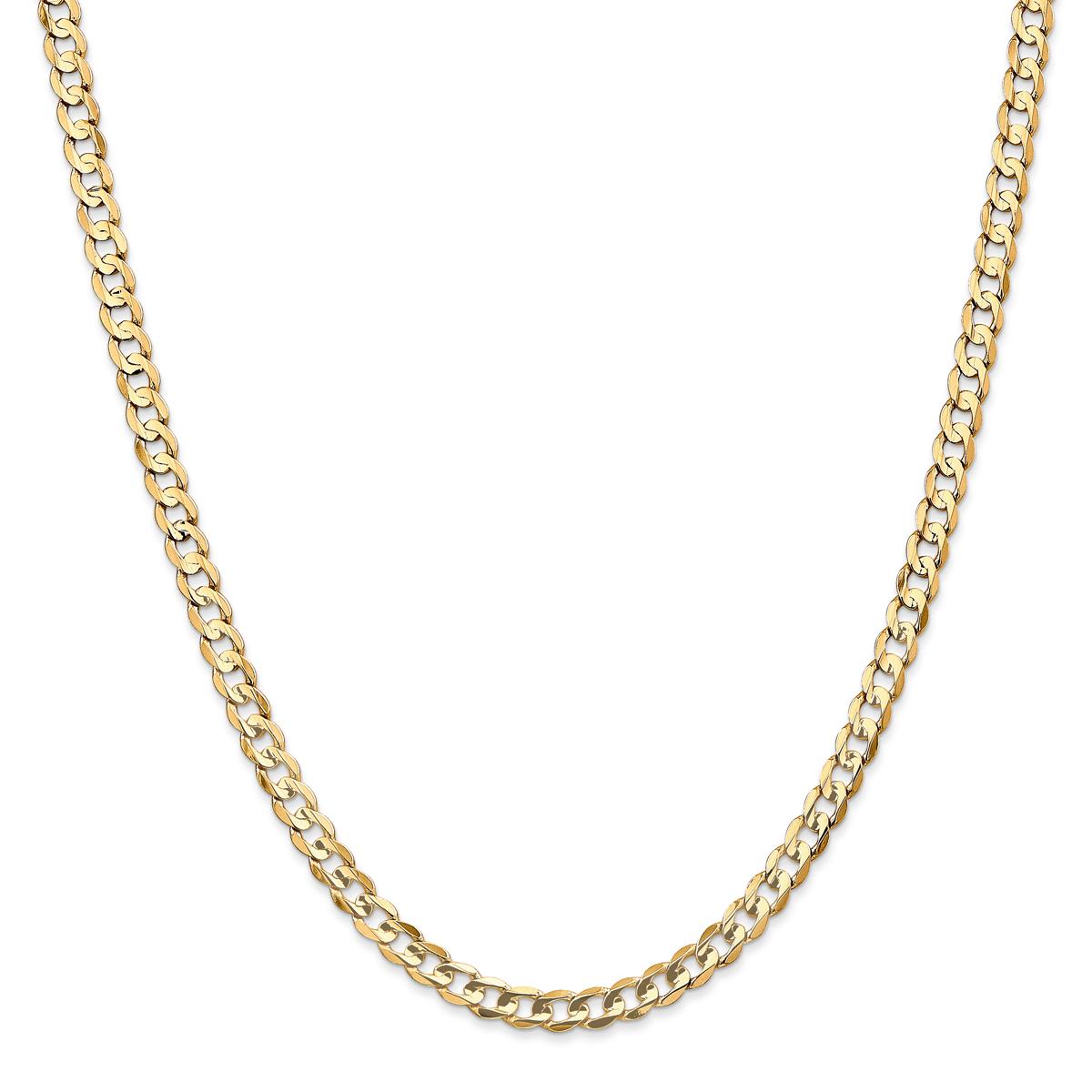 Mens Gold Classics™ 4.5mm. 14k Open Concave Curb Chain Bracelet