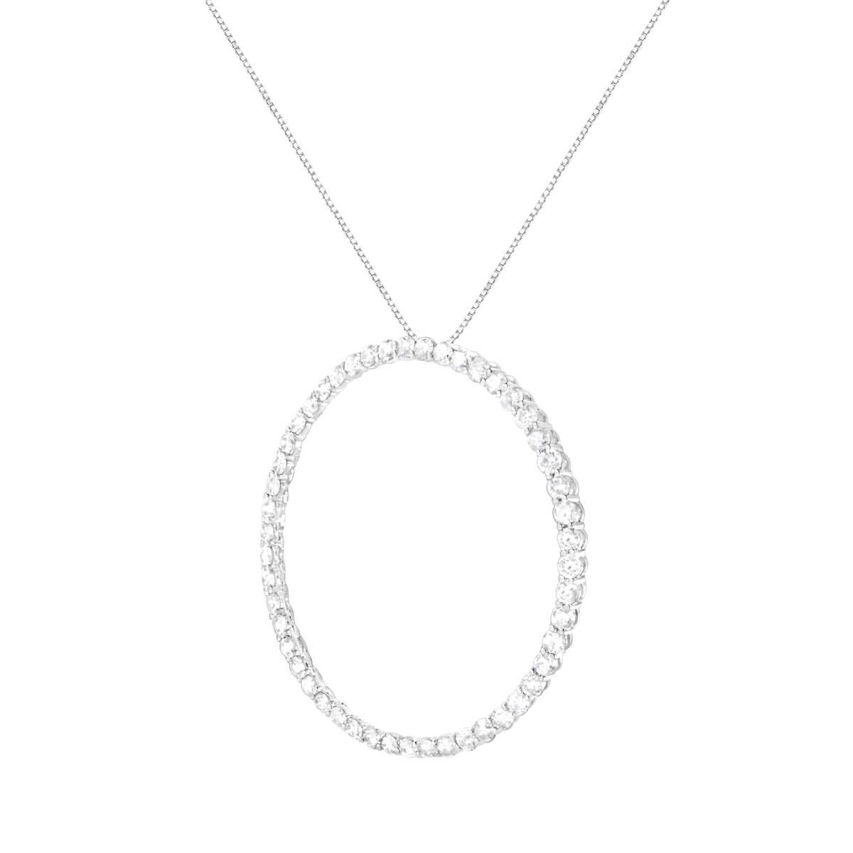 Haus of Brilliance Sterling Silver 4ctw. Diamond Hoop Pendant