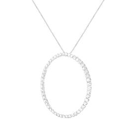 Haus of Brilliance Sterling Silver 4ctw. Diamond Hoop Pendant