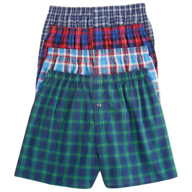 Mens Fruit Of The Loom® 4pk. Plaid Woven Boxers