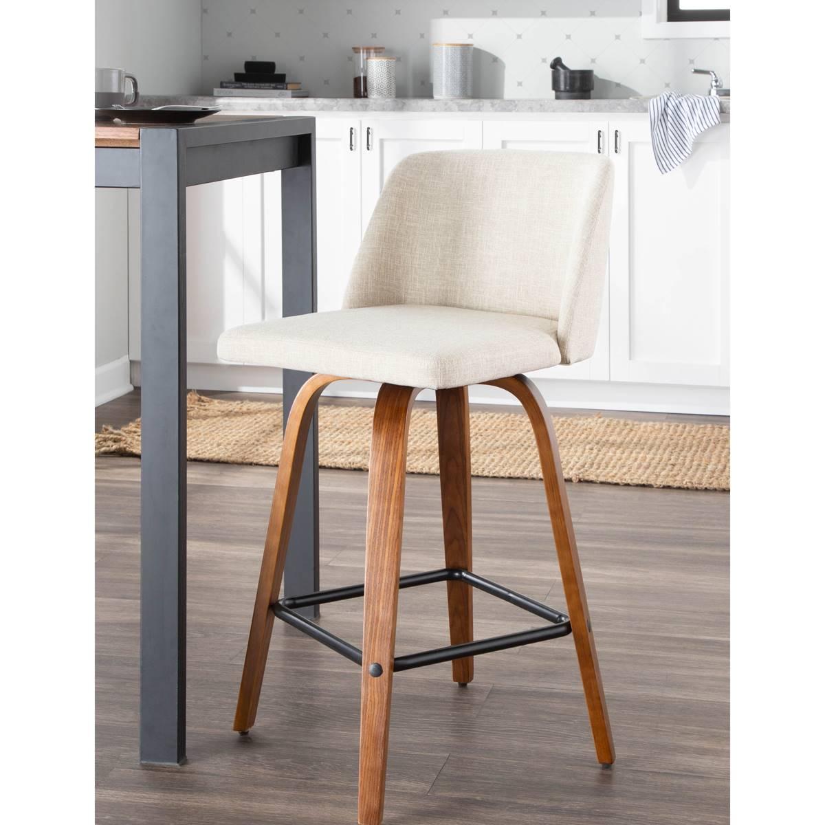 LumiSource Toriano Mid-Century Modern Counter Stools - Set of 2