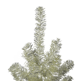 Northlight 4.5ft. Metallic Platinum Tinsel Christmas Tree