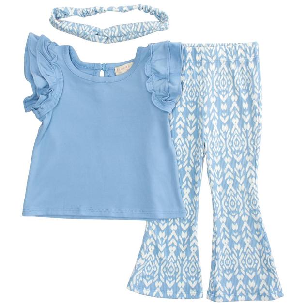 Baby Girl (12-24M) BTween® Ruffle Top & Ikat Flare Leggings Set
