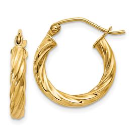 Gold Classics(tm) 17mm Gold Twist Hoop Earrings