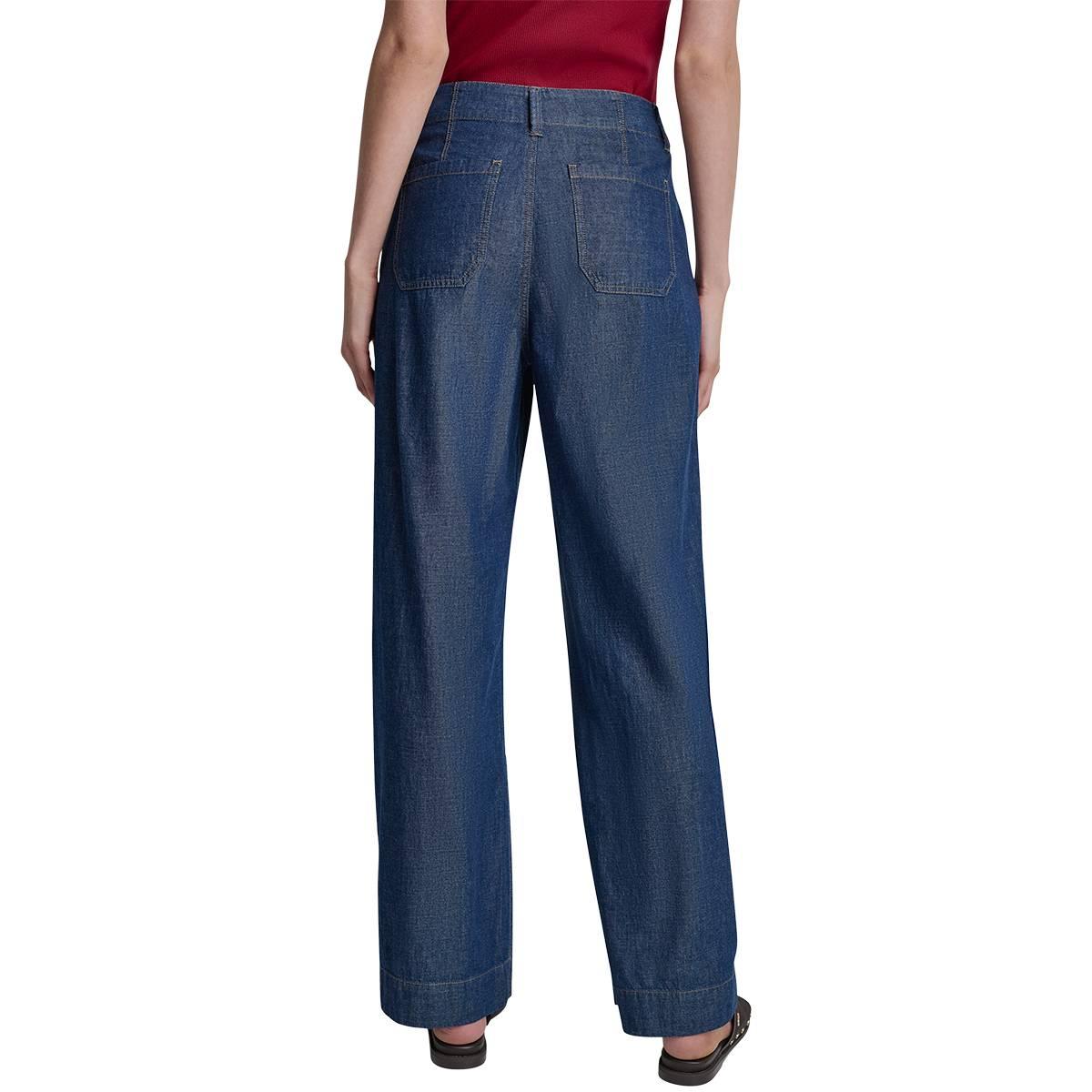 Womens DKNY High Rise Straight Leg Denim Pants