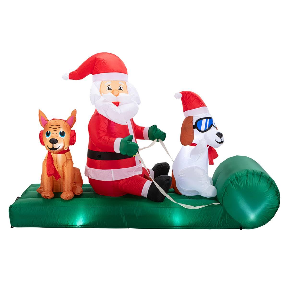 Mr. Christmas 8ft. Outdoor Santa''s Dog Sled Lit Inflatable