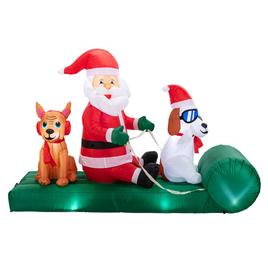 Mr. Christmas 8ft. Outdoor Santa''s Dog Sled Lit Inflatable