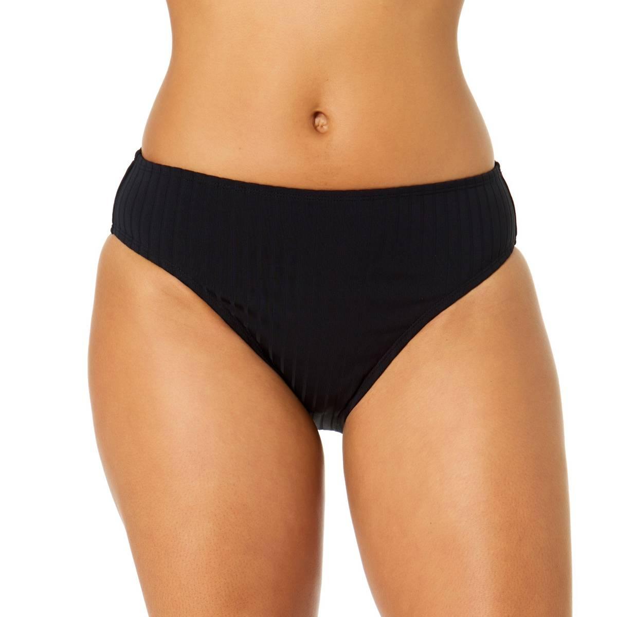 Womens Anne Cole Solid Luna Snap Texture Clean Midrise Bottoms