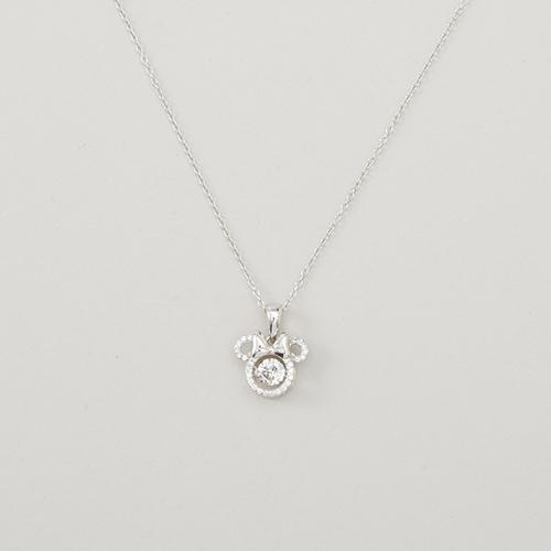 Disney Rhodium Plated Minnie Mouse Dancing Necklace