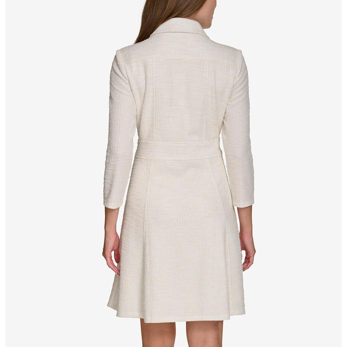 Womens Tommy Hilfiger Long Sleeve Boucle Fit & Flare Dress