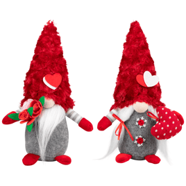 Northlight 11.5in. Fuzzy Hat Valentine''s Day Gnomes - Set of 2