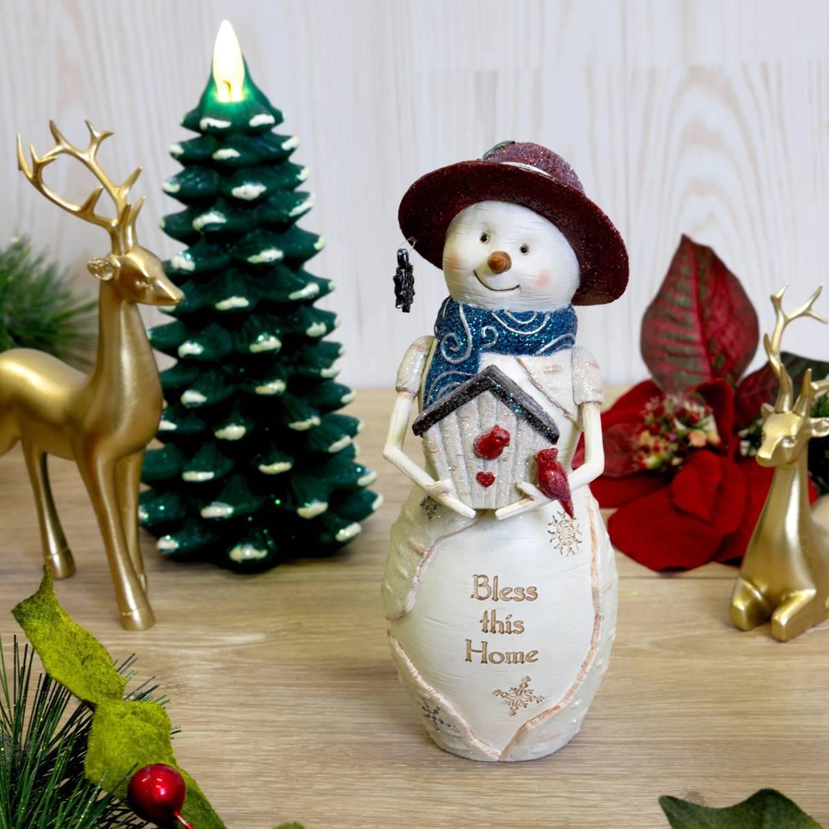 Pavilion 6.5in. Bless This Home Snowman with Birdhouse