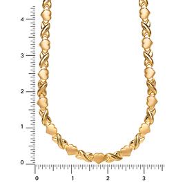 Sterling Silver Yellow Gold Plated Hugs & Kisses Collar Necklace