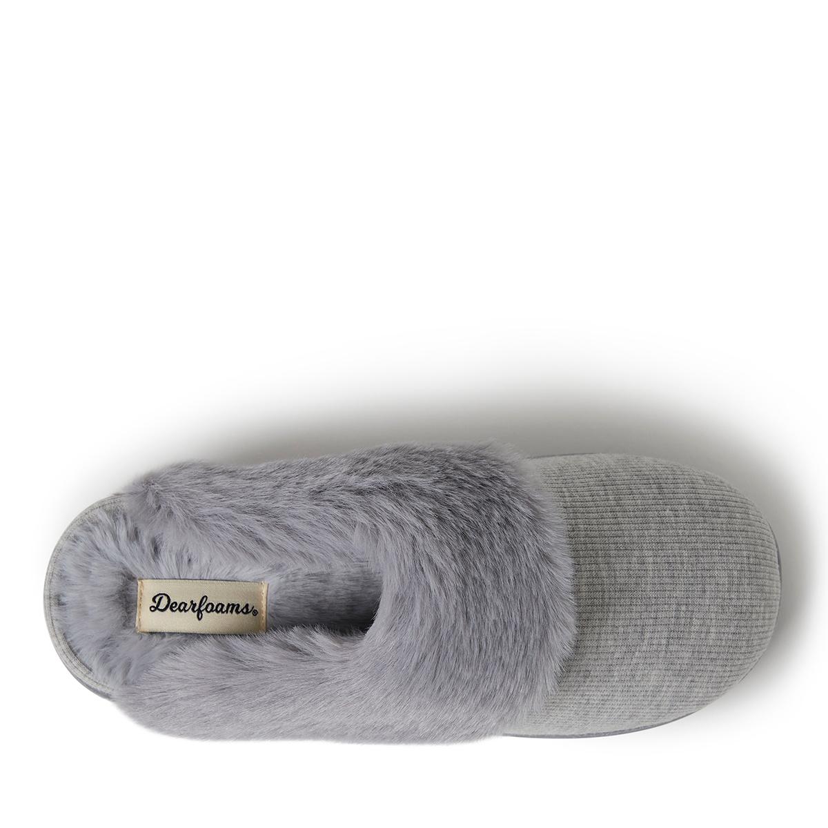 Womens Dearfoams® Dahlia Rib Knit Scuff Slippers