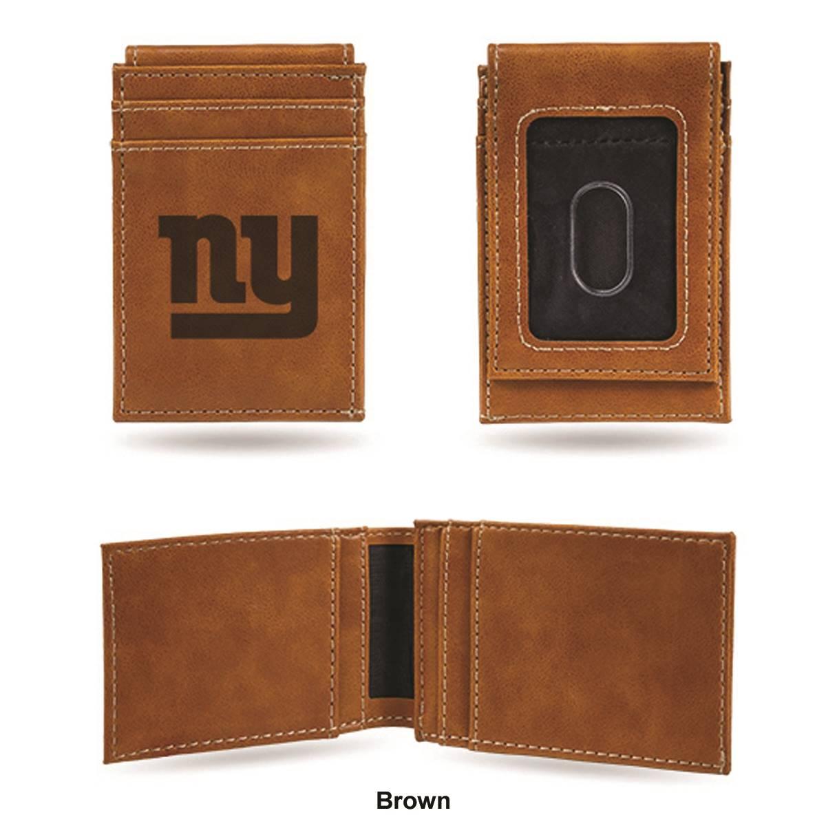 Mens NFL New York Giants Faux Leather Front Pocket Wallet