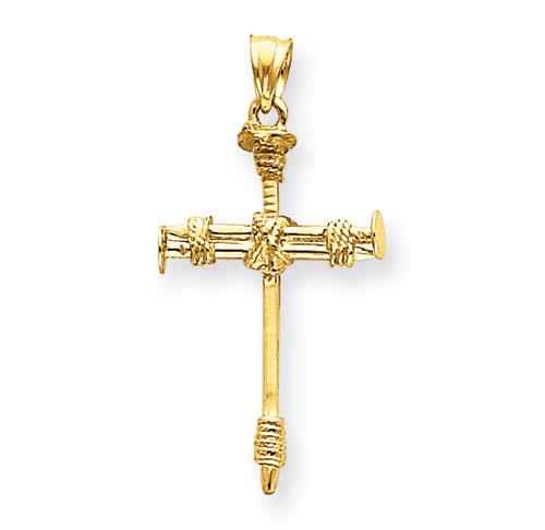 Unisex Gold Classics(tm) 14kt. Polished Nail Cross Pendant