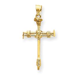 Unisex Gold Classics(tm) 14kt. Polished Nail Cross Pendant