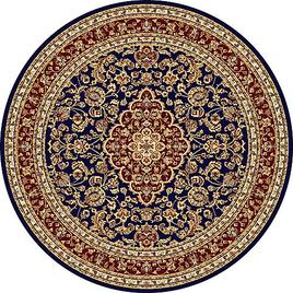 Tayse Sensation Kirsten Navy Damask Round Area Rug - 5'3