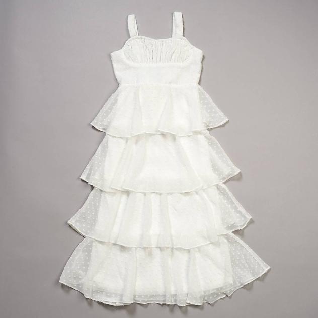 Girls (7-16) Rare Editions Chiffon Clip Dot Maxi Dress