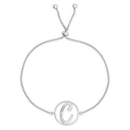 Accents by Gianni Argento Diamond Plated Initial C Adj. Bracelet