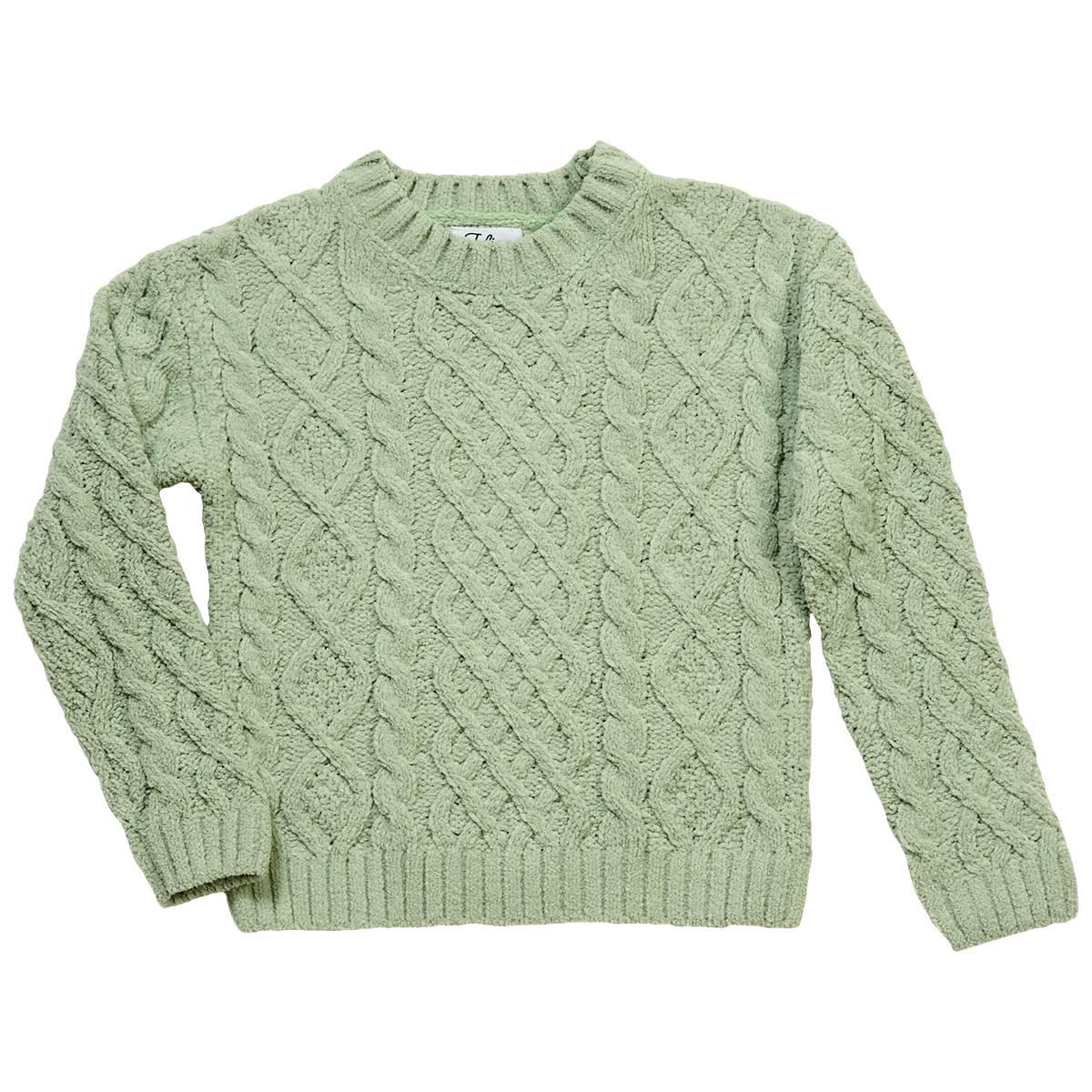 Girls (4-6x) Jolie & Joy Long Sleeve Solid Cable Crew Sweatshirt