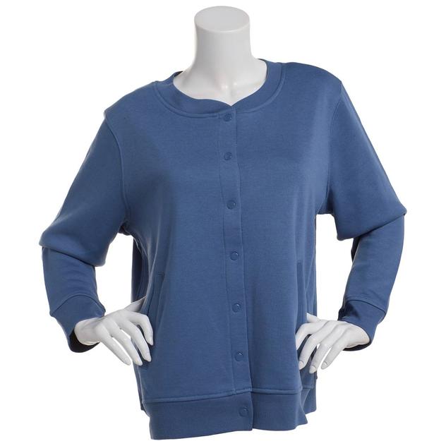 Petite Hasting & Smith Long Sleeve Fleece Baseball Cardigan