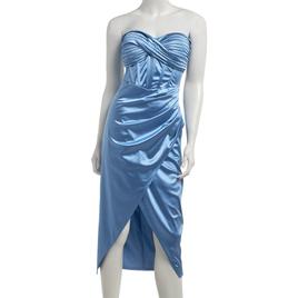 Juniors Emerald Sundae Strapless Satin Twist Corset Midi Dress