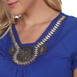 Womens White Mark Fenella Short Sleeve Embellished Tunic