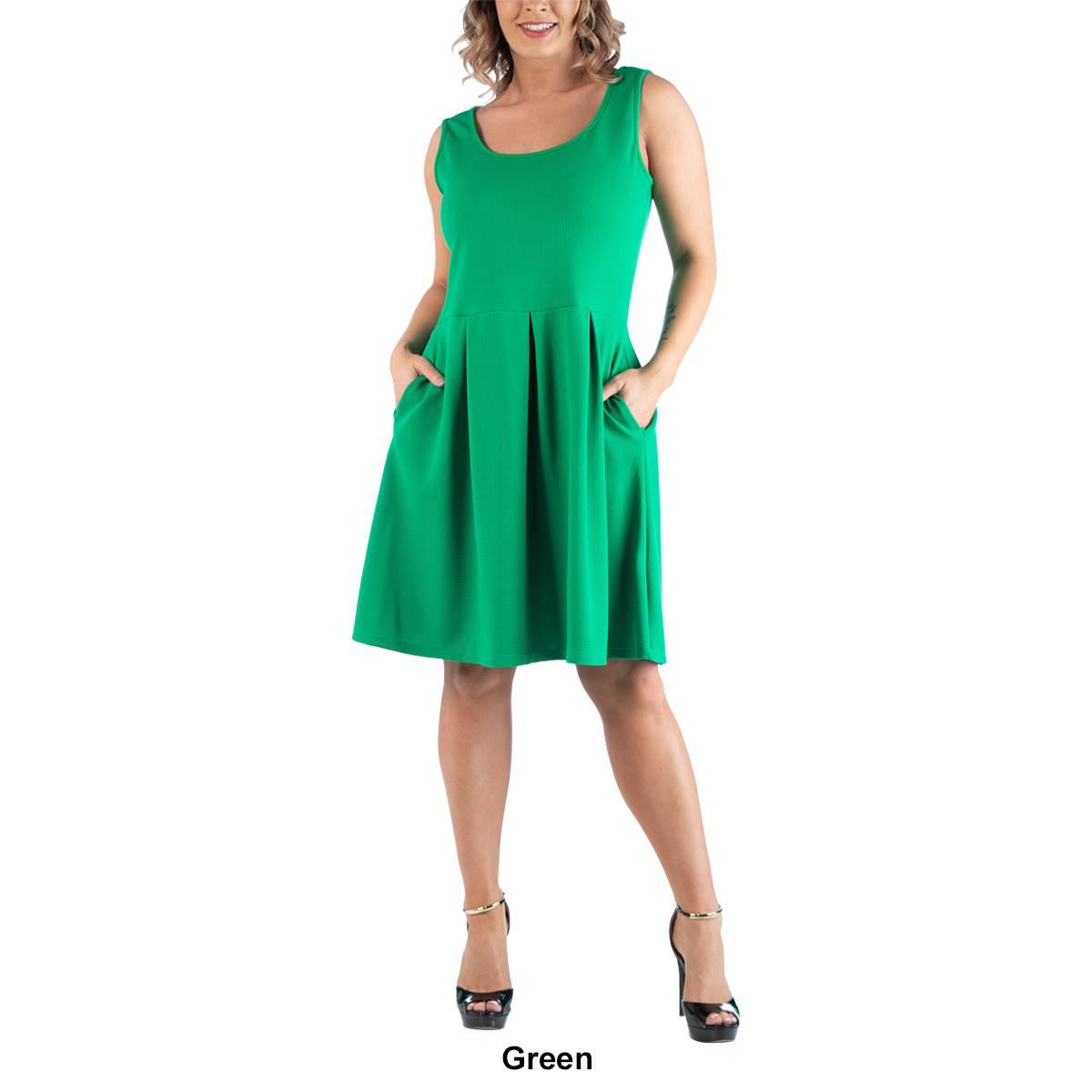 Plus Size 24/7 Comfort Apparel Sleeveless Fit & Flare Dress
