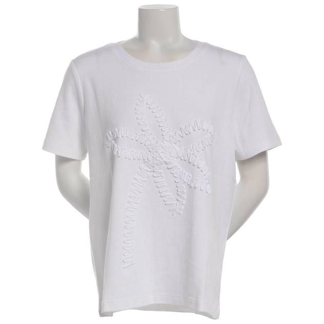 Womens Hasting & Smith Short Sleeve Soutache Palm Tree Tee