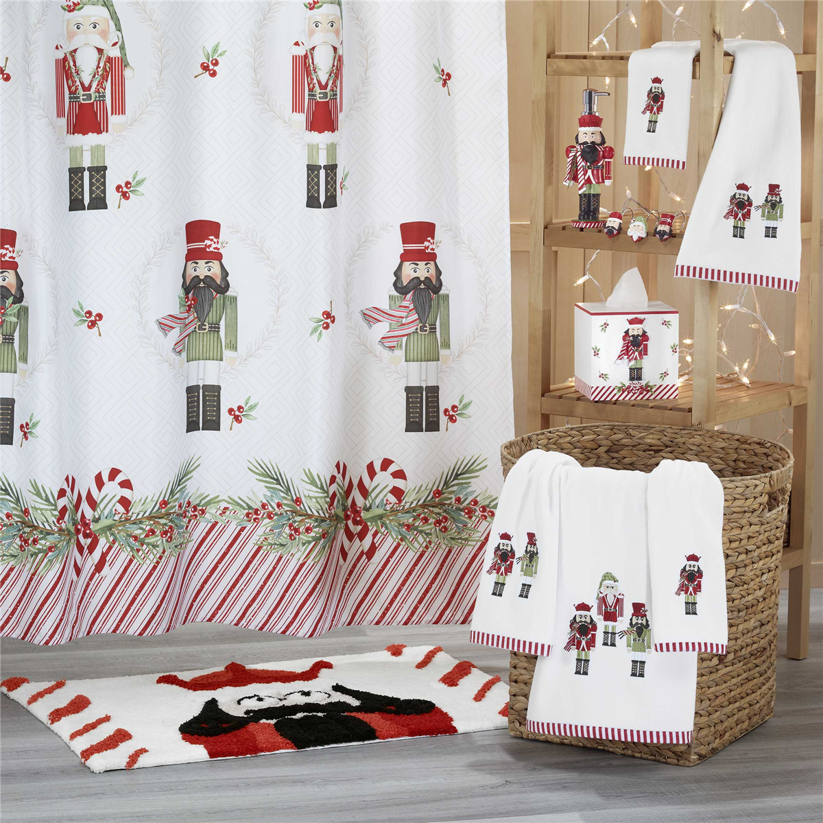 Avanti Peppermint Nutcracker Shower Hooks