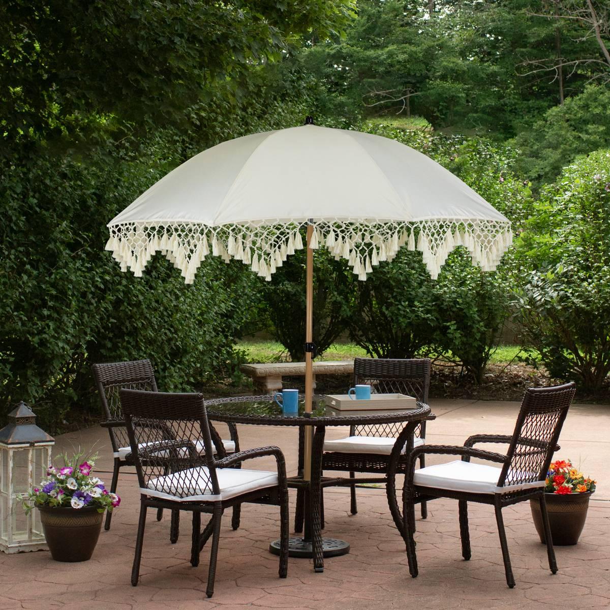 Northlight Seasonal 6.5ft. Tilting Outdoor Boho Market Umbrella