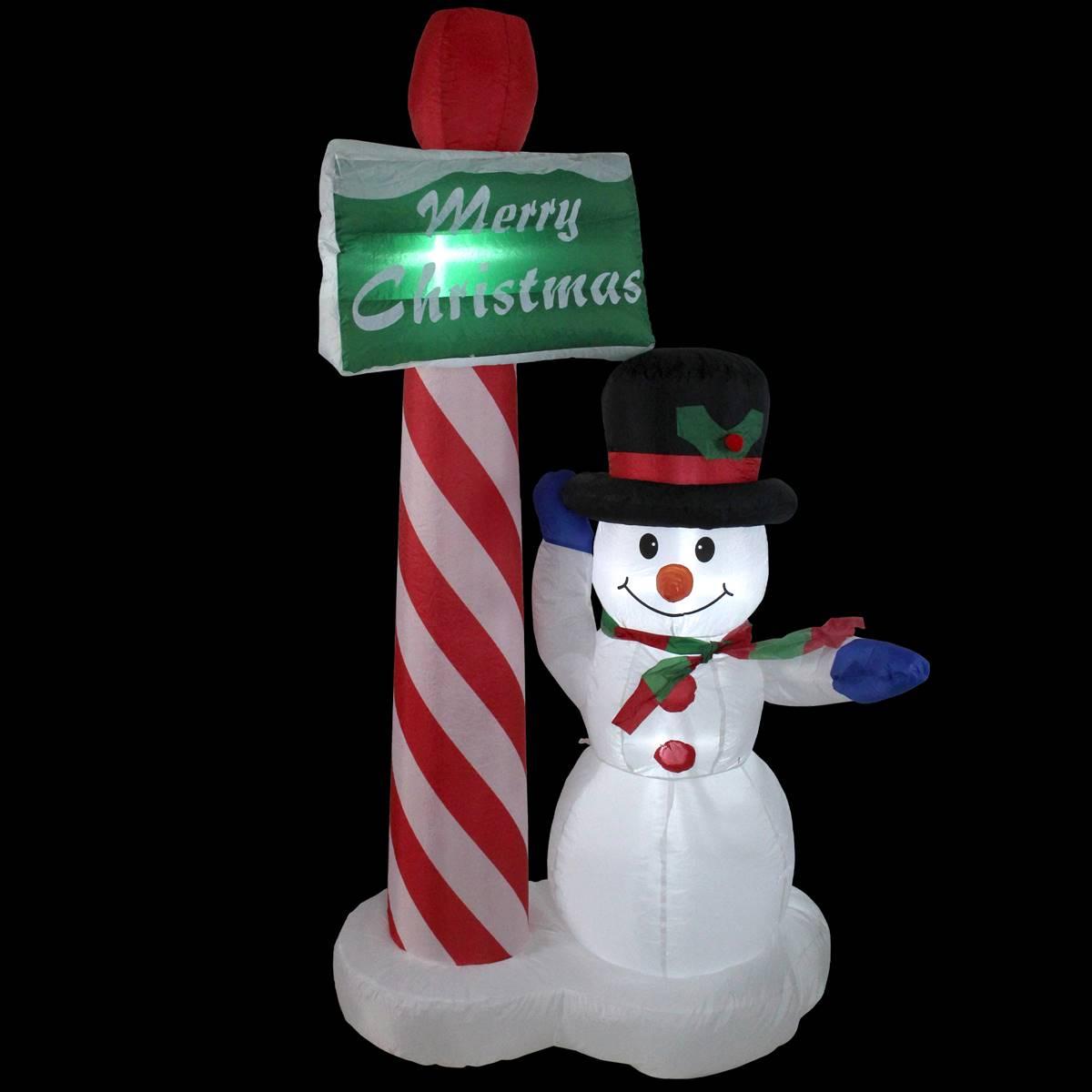 Northlight Seasonal 6ft. Inflatable Snowman With "Merry Christmas