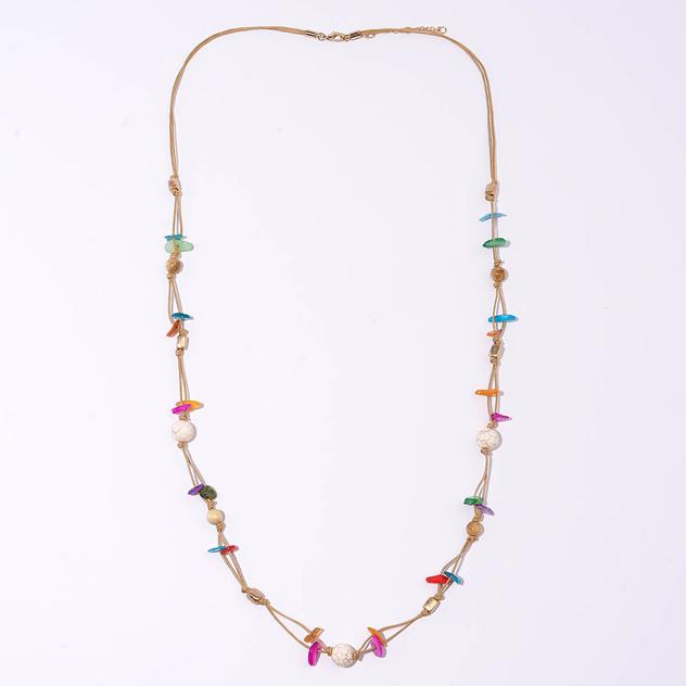 Ashley Cooper™ Multi-Color Bright Long Cord Beaded Necklace