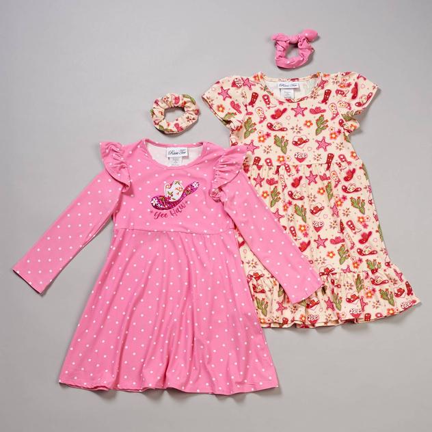 Girls (4-6x) Rare Too 2pk. Polka Dot & Western Yummy Dresses