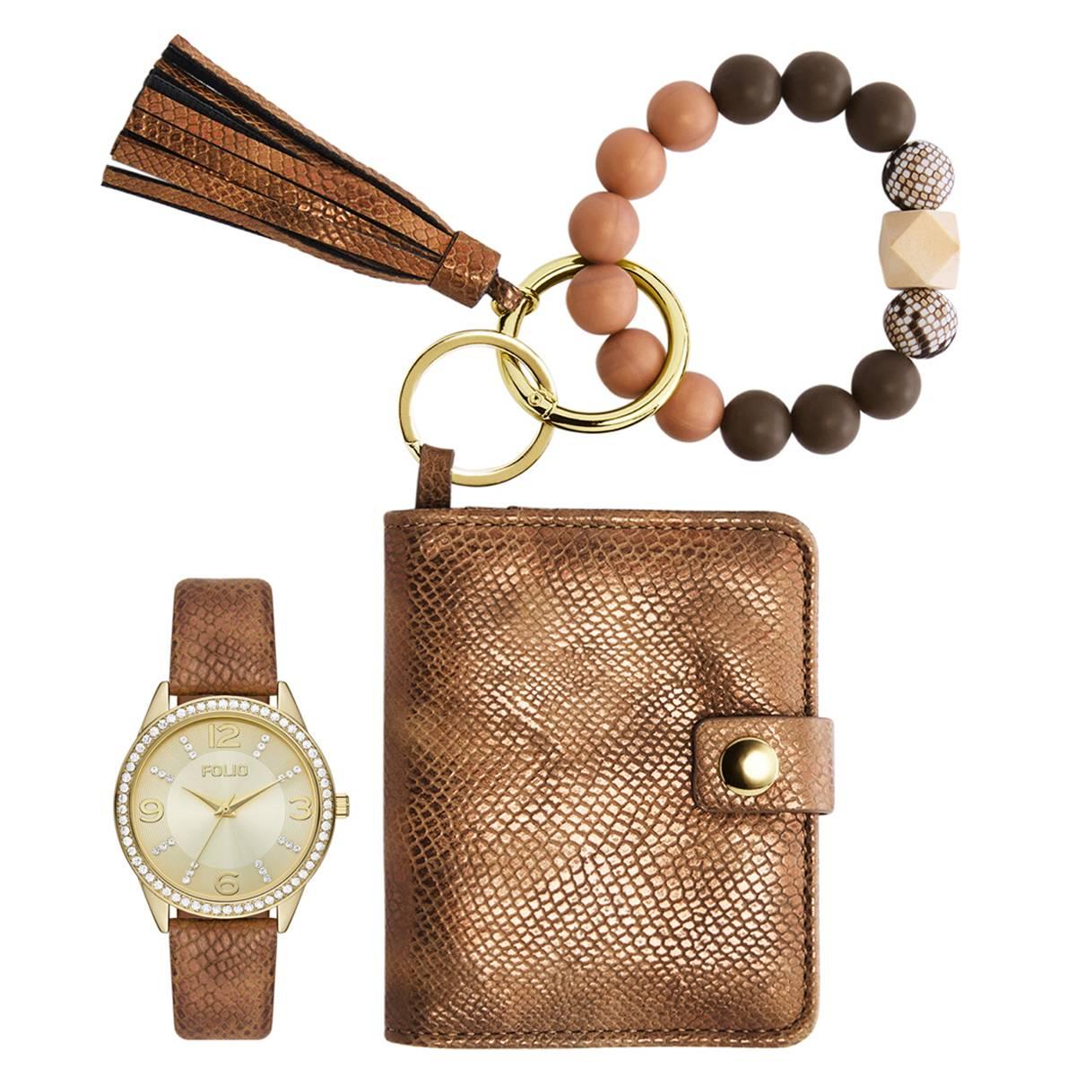 Womens Folio Watch & Cardholder Set - FMDFL2042