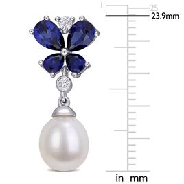 Gemstone Classics™ Sapphire & Pearl Butterfly Earrings