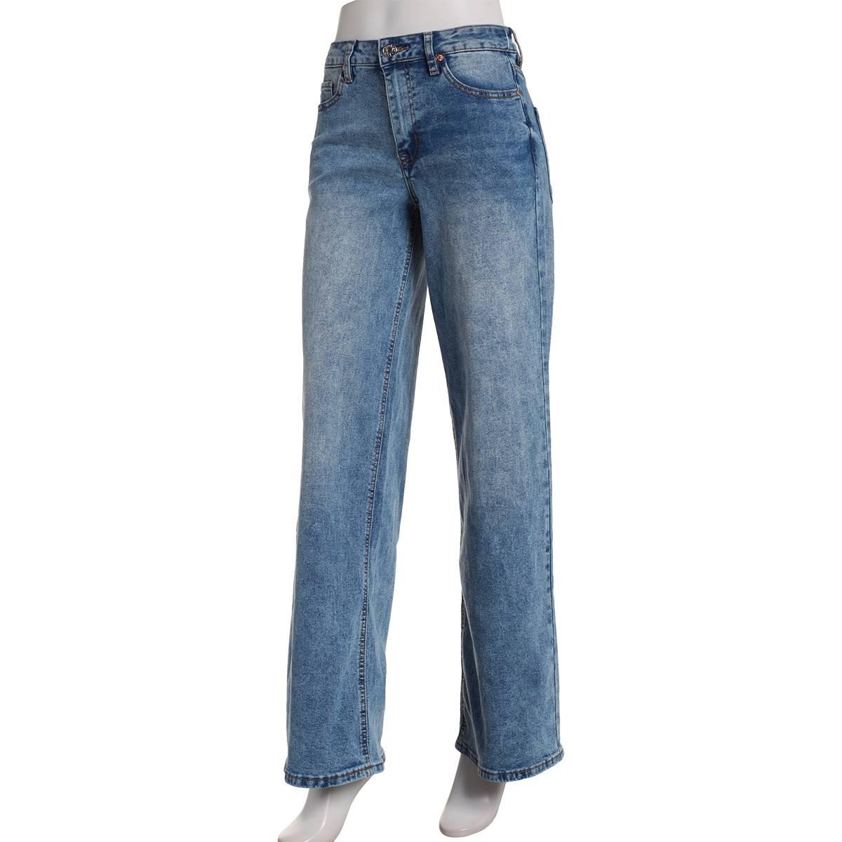 Juniors Madden Girl Ultra 90''s Wide Leg Pants - Medium Wash