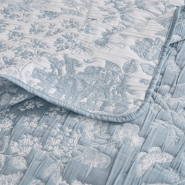 Greenland Home Fashions™ Blue Toile Classic Floral Throw Blanket