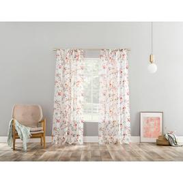 Jennifer Floral Crushed Sheer Panel Curtain