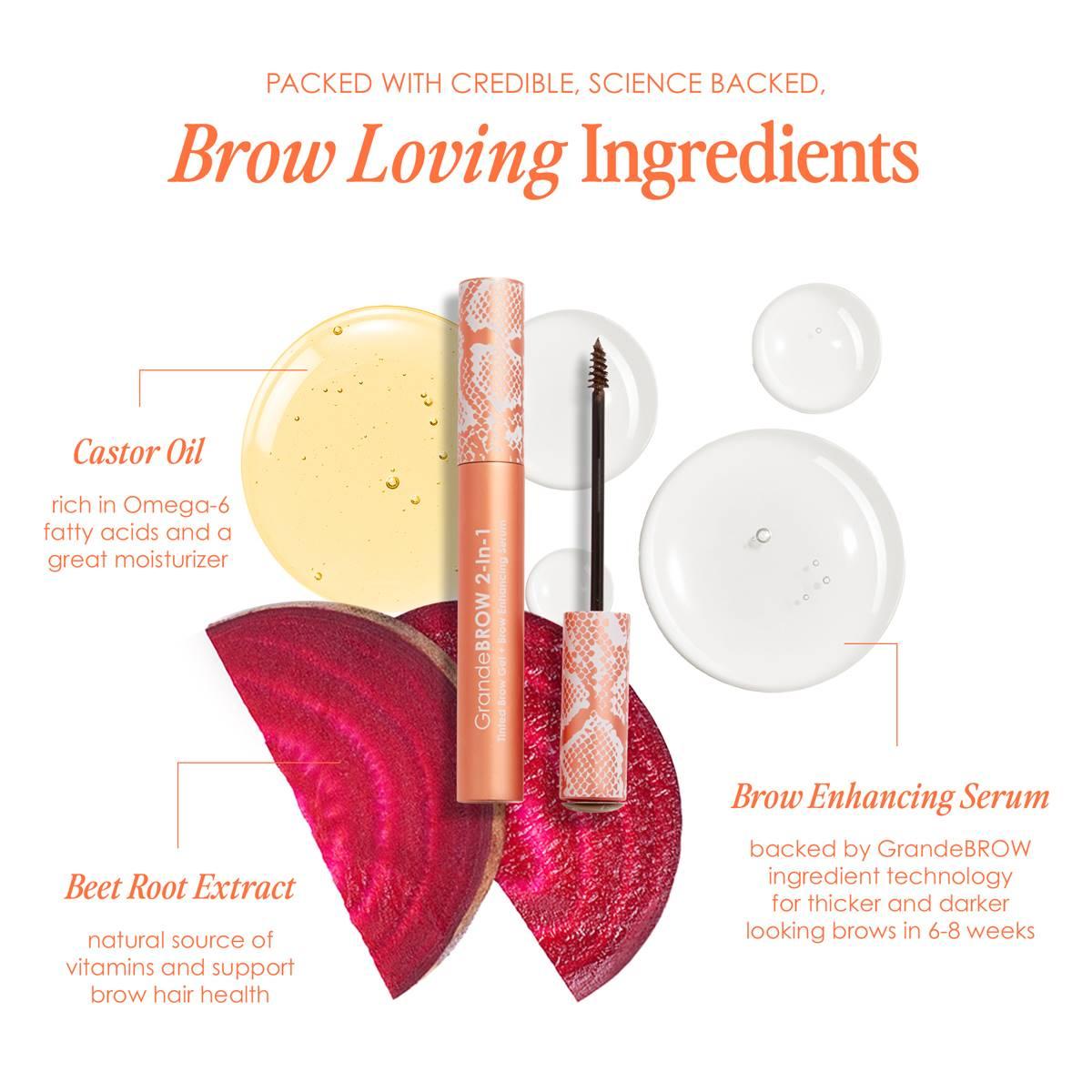 Grande Cosmetics GrandeBROW 2-In-1 Tinted Brow Gel + Brow Serum