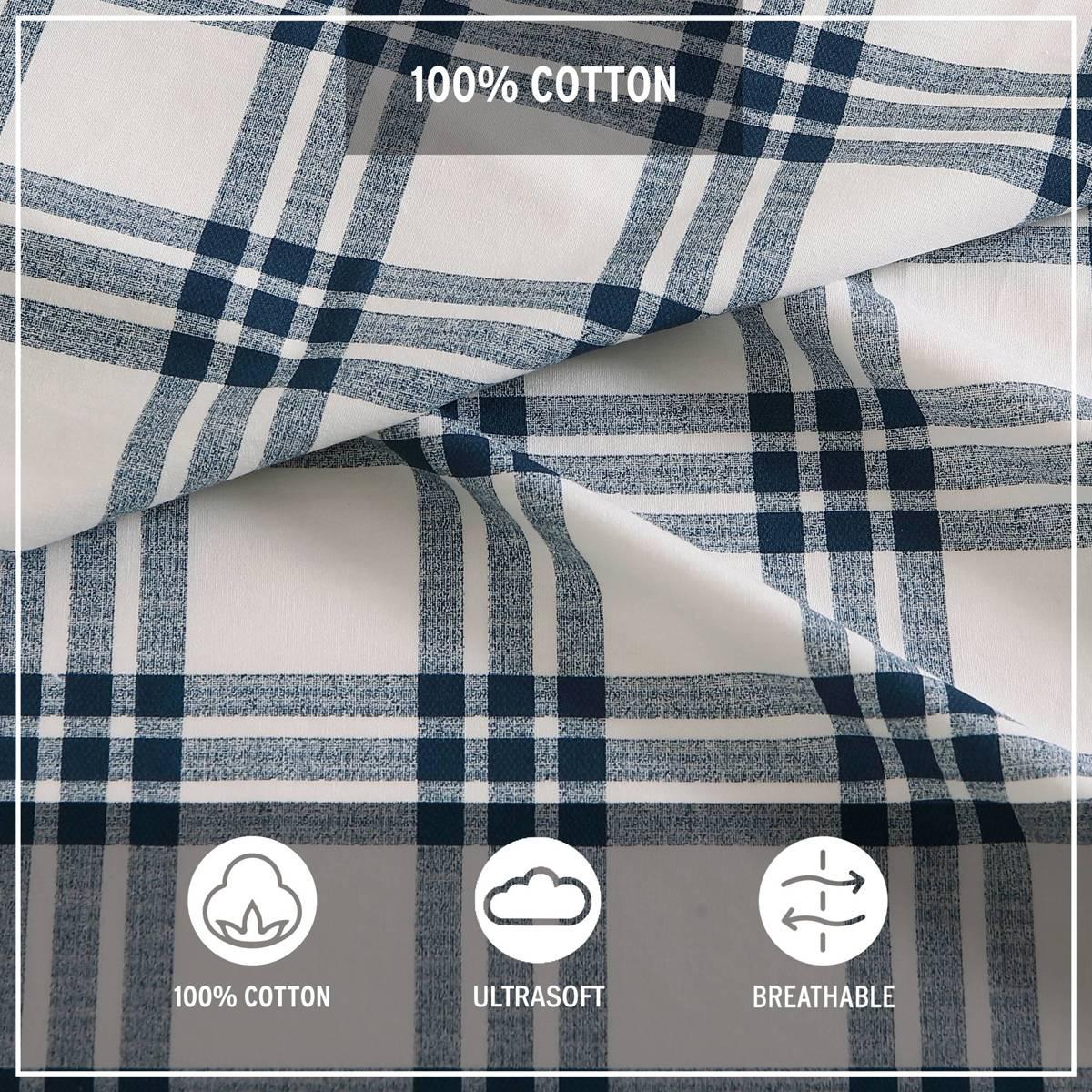 Eddie Bauer Basic Plaid Cotton Percale Sheet Set