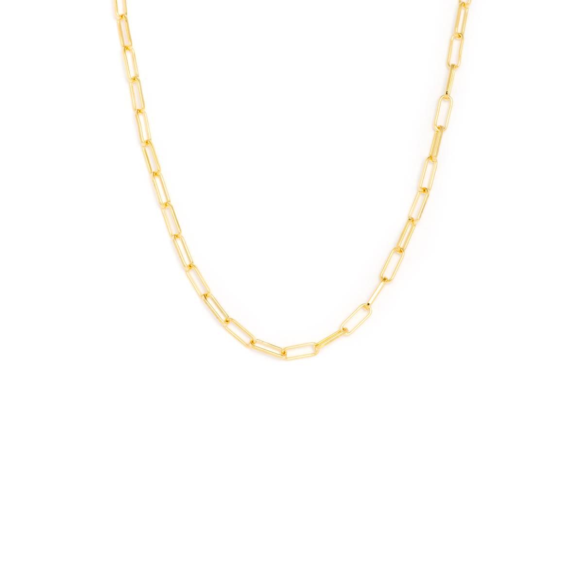 18in. Vermeil Sterling Silver Paperclip Chain Necklace