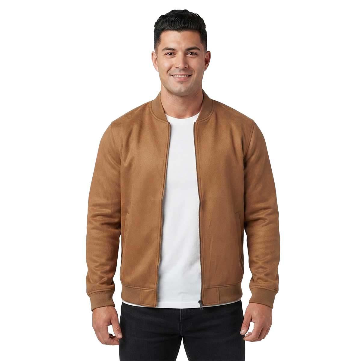 Mens Hawke & Co. Unfilled Faux Suede Bomber Coat