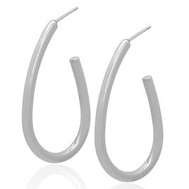Gianni Argento 40mm Silver Plated J-Hoop Earrings