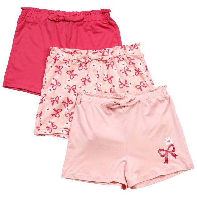 Girls (7-12) BTween® 3pk. Bow Paperbag Shorts