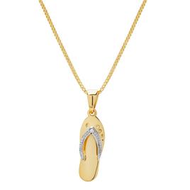 Gianni Argento Gold over Sterling Silver Flip Flop Pendant